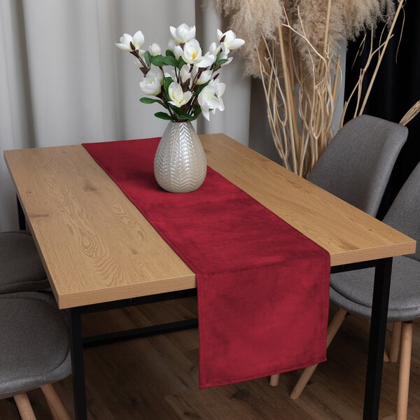 Biante Sametový běhoun na stůl Velvet Premium SVP-007 Malinově červený 35x120 cm