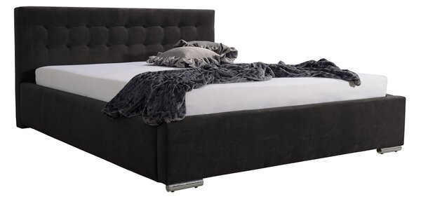 Postel PIPER 01 STANDARD 180x200 cm - stříbrné nohy Tmavě modrá