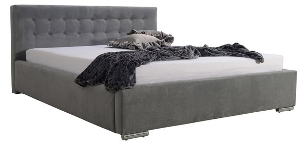Postel PIPER 01 STANDARD 180x200 cm - stříbrné nohy Tmavě modrá
