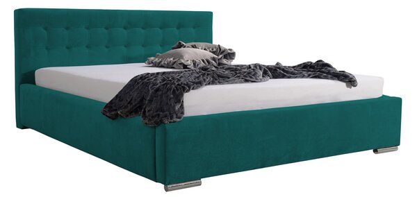 Postel PIPER 01 STANDARD 180x200 cm - stříbrné nohy Tmavě modrá