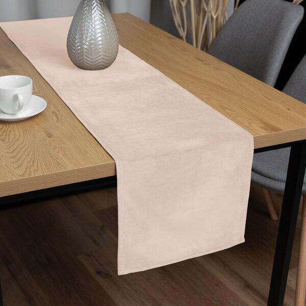 Biante Sametový běhoun na stůl Velvet Premium SVP-020 Béžový 35x120 cm