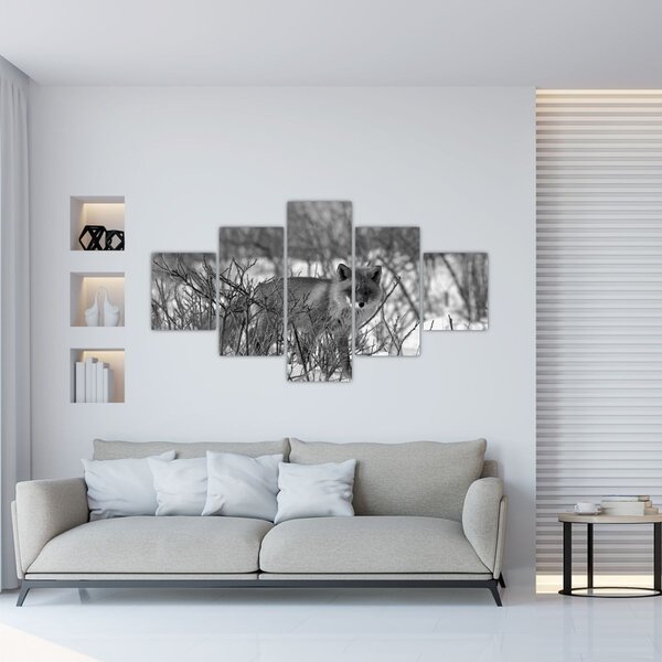 Obraz - Liška v zimě (125x70 cm)