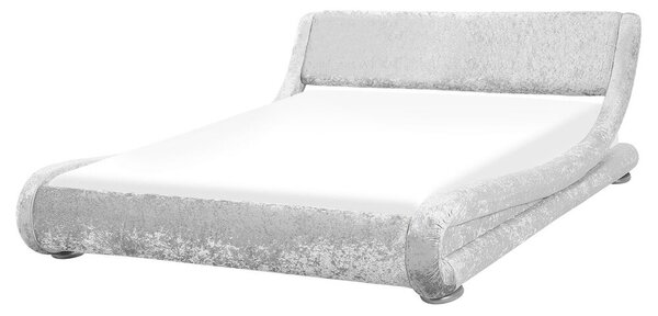 Manželská postel 160 cm AVENUE (s roštem) (stříbrná sametová). 1007144