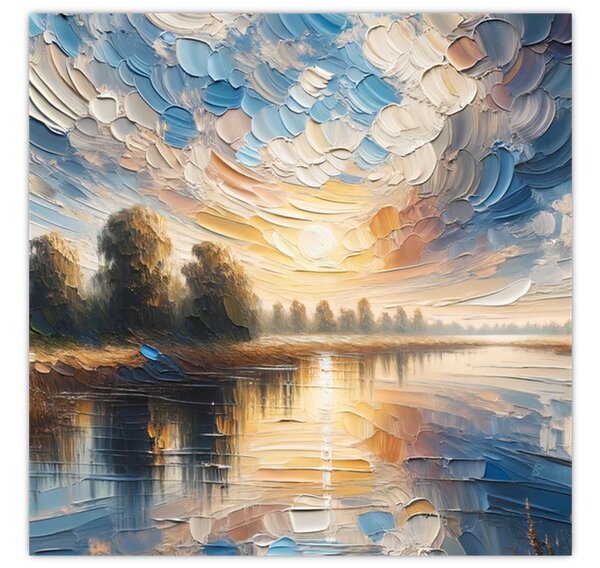 Obraz - Malba slunce nad vodou (30x30 cm)
