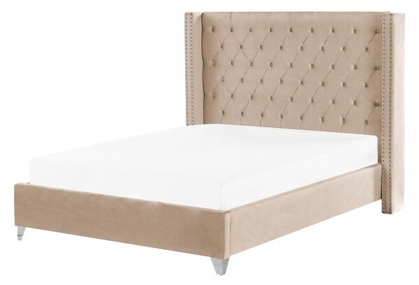 Manželská postel 160 cm LUBECK (s roštem) (béžová). 1007322
