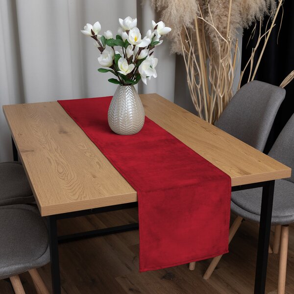 Biante Sametový běhoun na stůl Velvet Premium SVP-038 Sytě červený 35x120 cm