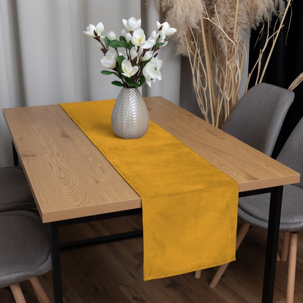 Biante Sametový běhoun na stůl Velvet Premium SVP-037 Zlatavě oranžový 35x120 cm