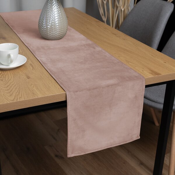 Biante Sametový běhoun na stůl Velvet Premium SVP-043 Pudrově růžový 35x120 cm
