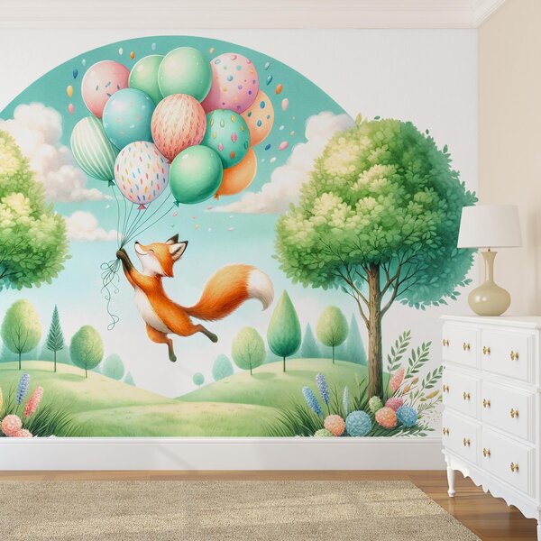 Fototapeta - Šťastná letící liška (245x170 cm)