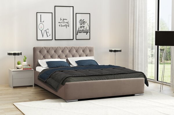 Postel RYAN 06 STANDARD 180x200 cm - stříbrné nohy Tmavě tyrkysová