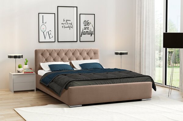Postel RYAN 06 STANDARD 180x200 cm - stříbrné nohy Tmavě tyrkysová