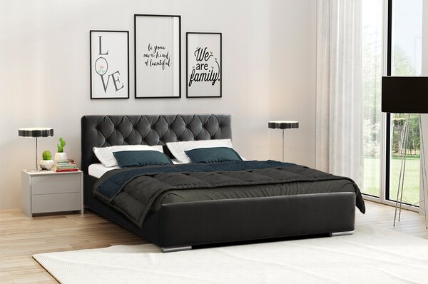 Postel RYAN 06 STANDARD 180x200 cm - stříbrné nohy Tmavě tyrkysová
