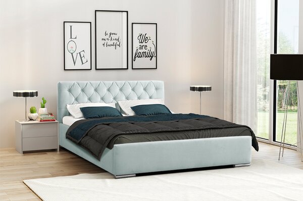Postel RYAN 06 STANDARD 180x200 cm - stříbrné nohy Tmavě tyrkysová