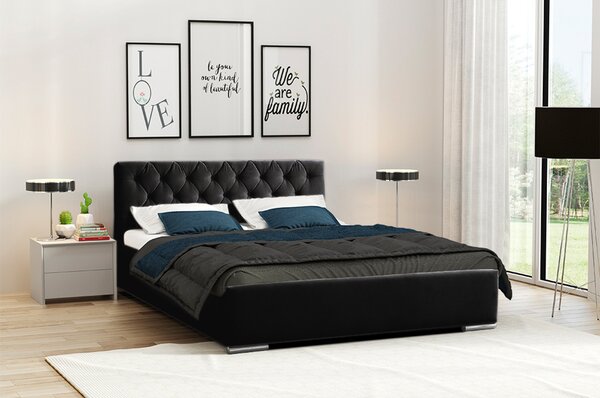 Postel RYAN 06 STANDARD 180x200 cm - stříbrné nohy Tmavě tyrkysová