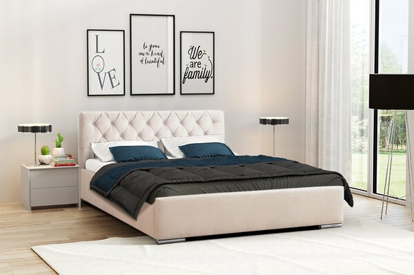 Postel RYAN 06 STANDARD 180x200 cm - stříbrné nohy Tmavě tyrkysová