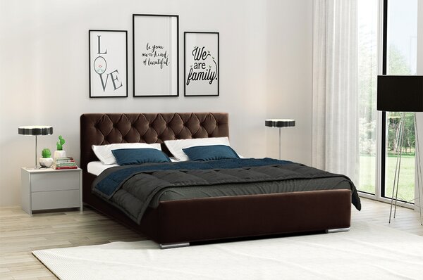 Postel RYAN 06 STANDARD 180x200 cm - stříbrné nohy Tmavě tyrkysová