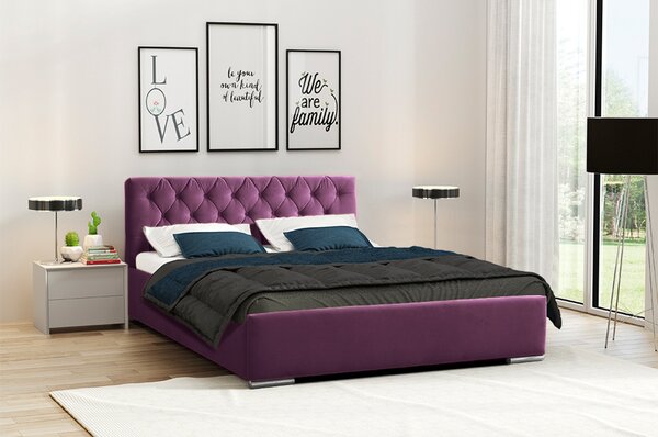 Postel RYAN 06 STANDARD 180x200 cm - stříbrné nohy Tmavě tyrkysová
