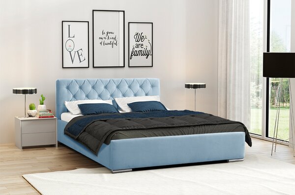 Postel RYAN 06 STANDARD 180x200 cm - stříbrné nohy Tmavě tyrkysová