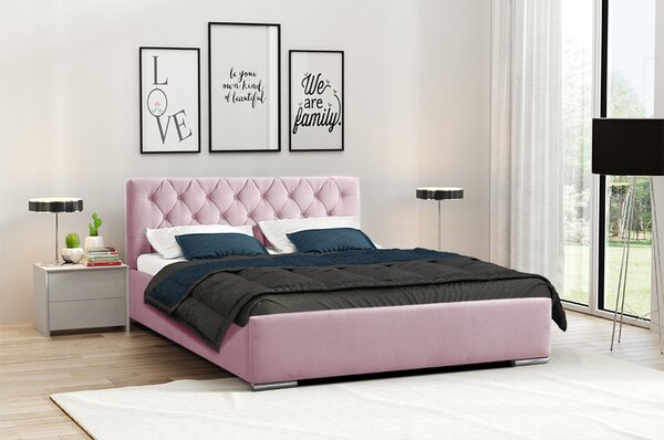 Postel RYAN 06 STANDARD 180x200 cm - stříbrné nohy Tmavě tyrkysová