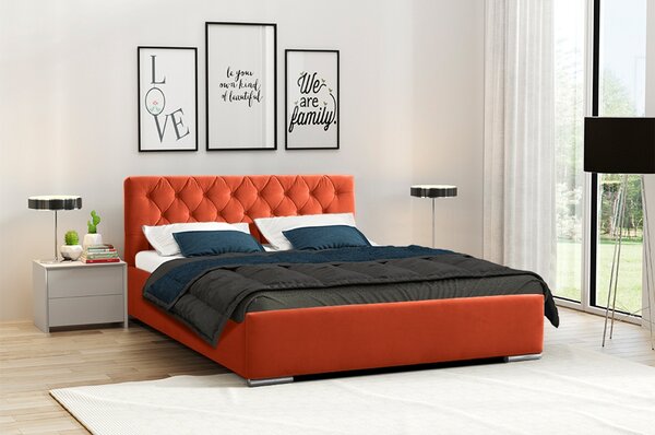 Postel RYAN 06 STANDARD 180x200 cm - stříbrné nohy Tmavě tyrkysová