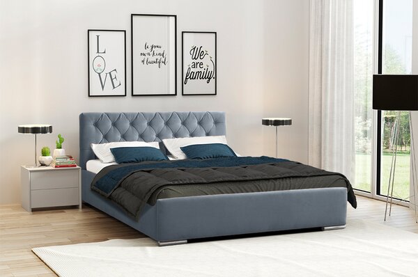 Postel RYAN 06 STANDARD 180x200 cm - stříbrné nohy Tmavě tyrkysová