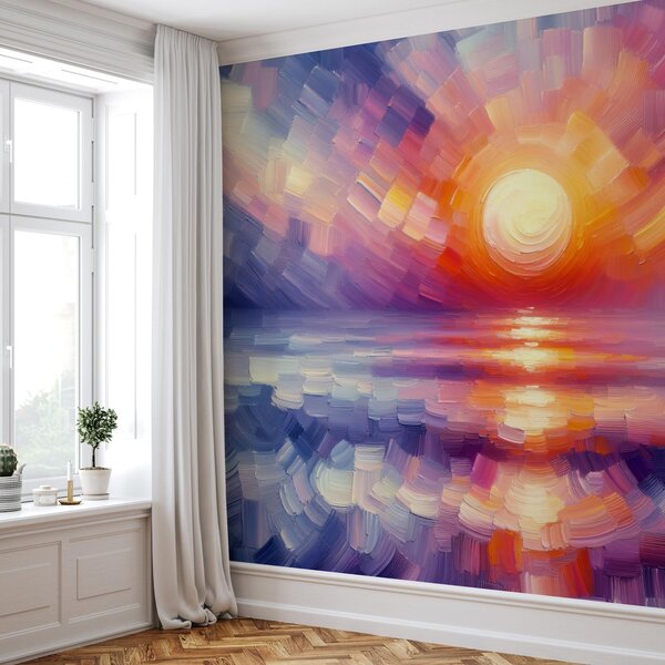 Fototapeta - Barevný umělecký západ slunce (245x170 cm)