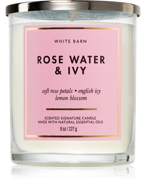 Bath & Body Works Rose Water & Ivy vonná svíčka 227 g