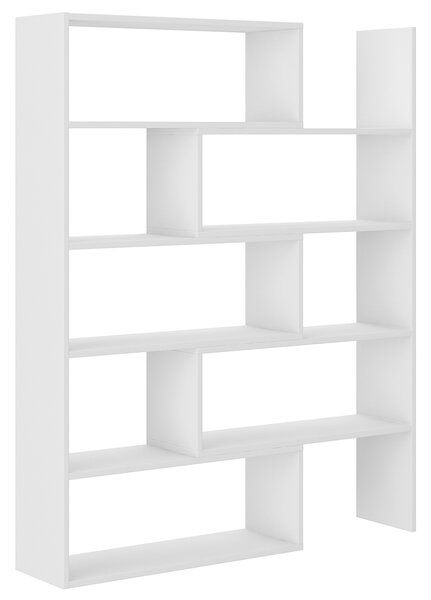 Regál KAROL 01 | nastavitelná šířka 72,5-125 cm x 138 cm | bílá | lamino o síle 22 mm