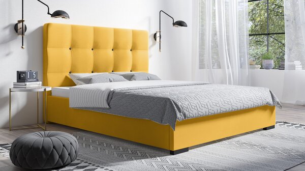 Postel KOLE 08 STANDARD 160x200 cm - černé nohy Růžová