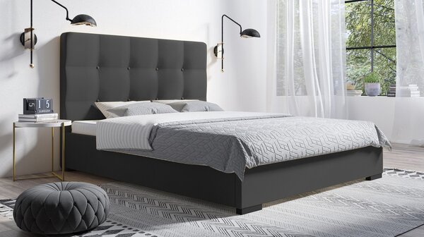 Postel KOLE 08 STANDARD 160x200 cm - černé nohy Růžová