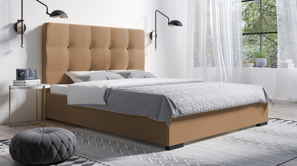 Postel KOLE 08 STANDARD 160x200 cm - černé nohy Růžová