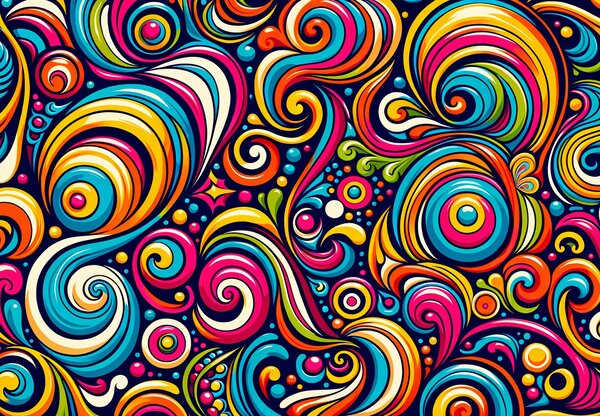 Fototapeta - Pestrobarevné spirály (245x170 cm)
