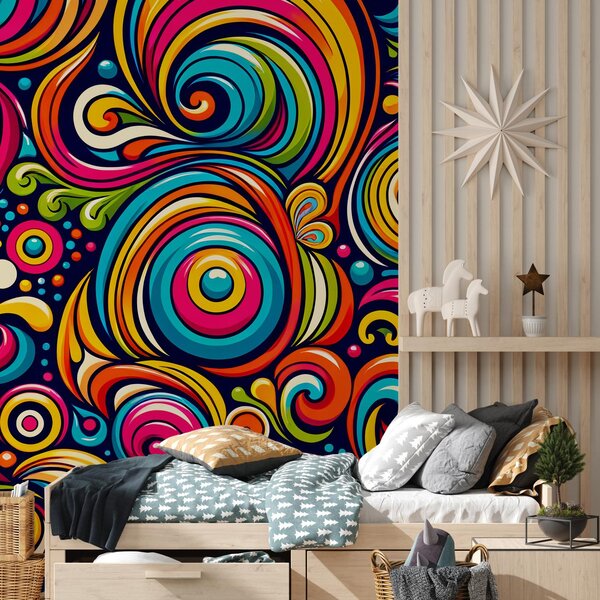 Fototapeta - Pestrobarevné spirály (245x170 cm)