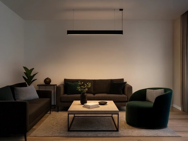 LED Lustr na lanku LED/55W/230V 3000/4000/6500K 120 cm černá