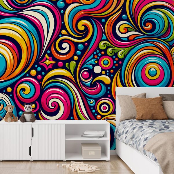Fototapeta - Pestrobarevné spirály (245x170 cm)