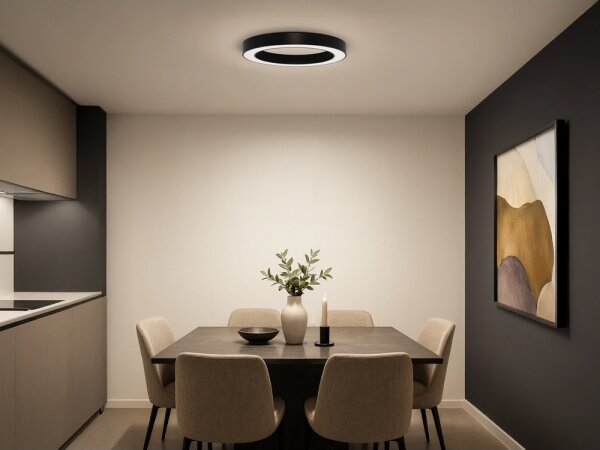 LED Stropní svítidlo LED/80W/230V 3000/4000/6500K pr. 80 cm černá