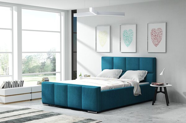 Postel OLIVIA 13 STANDARD 140x200 cm - stříbrné nohy Grafitová