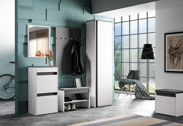 Široký nástěnný věšák INGO - šedý