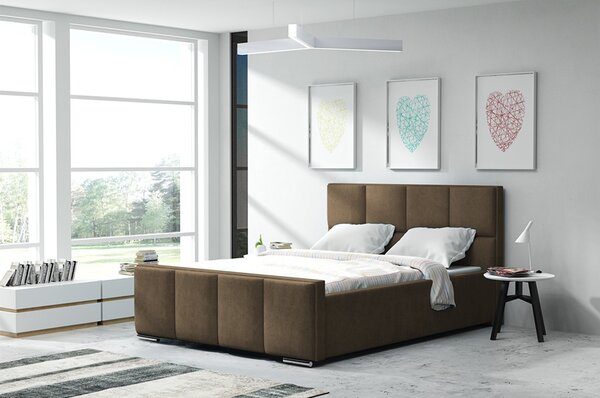 Postel OLIVIA 13 STANDARD 140x200 cm - stříbrné nohy Grafitová