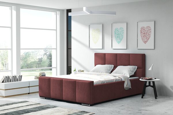 Postel OLIVIA 13 STANDARD 140x200 cm - stříbrné nohy Grafitová