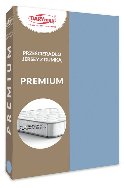 JERSEY PROSTĚRADLO PREMIUM 90X200 CM SVĚTLEMODRÉ