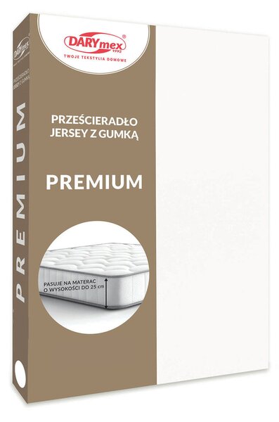 JERSEY PROSTĚRADLO PREMIUM 90X200 CM BÍLÉ
