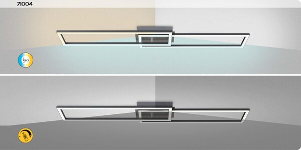Rabalux 71004 Nefertum LED Stropní svítidlo s ovladačem | Variabilní | Stmívatelné | 38W | Bílá | Černá - r-71004
