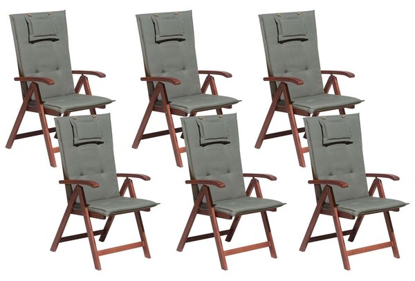 Set 6 ks. zahradních židlí TRATORIA (tmavě červená + šedá). 1026937