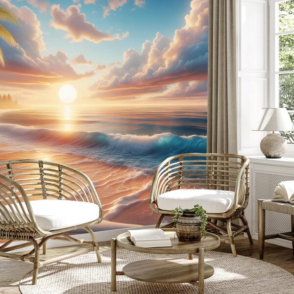 Fototapeta - Západ na pláži (245x170 cm)