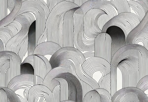 Fototapeta - Změť černých linií (245x170 cm)