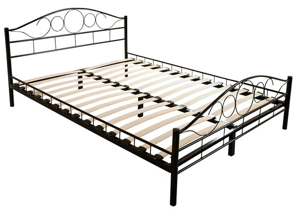 Kovová manželská postel 140x200 TEJANO - černá
