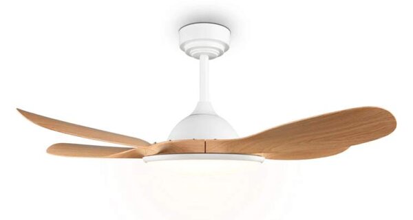 Trio Leuchten R69682130 FLEN - Stropní LED ventilátor s dálkovým ovladačem v imitaci dřeva, LED 24W, 2800lm, 2700-6500K, Ø 108cm (LED stropní ventilátor stmívatelný ovladačem s možností změny barvy světla)