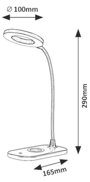 Rabalux 74014 Hardin LED Moderní stolní lampička | Variabilní | Stmívatelné | 5W | Bílá - r-74014
