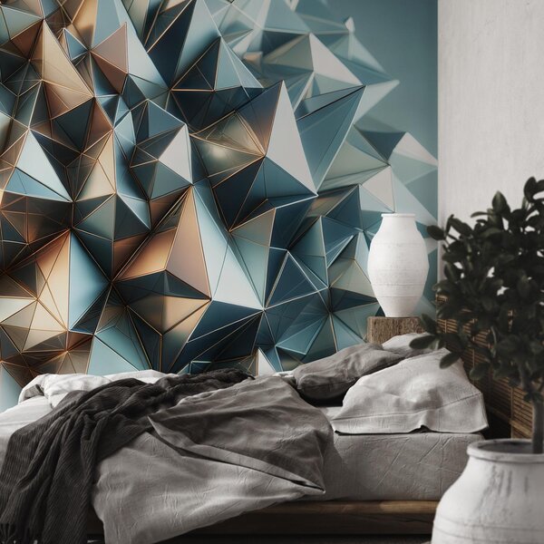 Fototapeta - 3D kaleidoskop tvarů (245x170 cm)